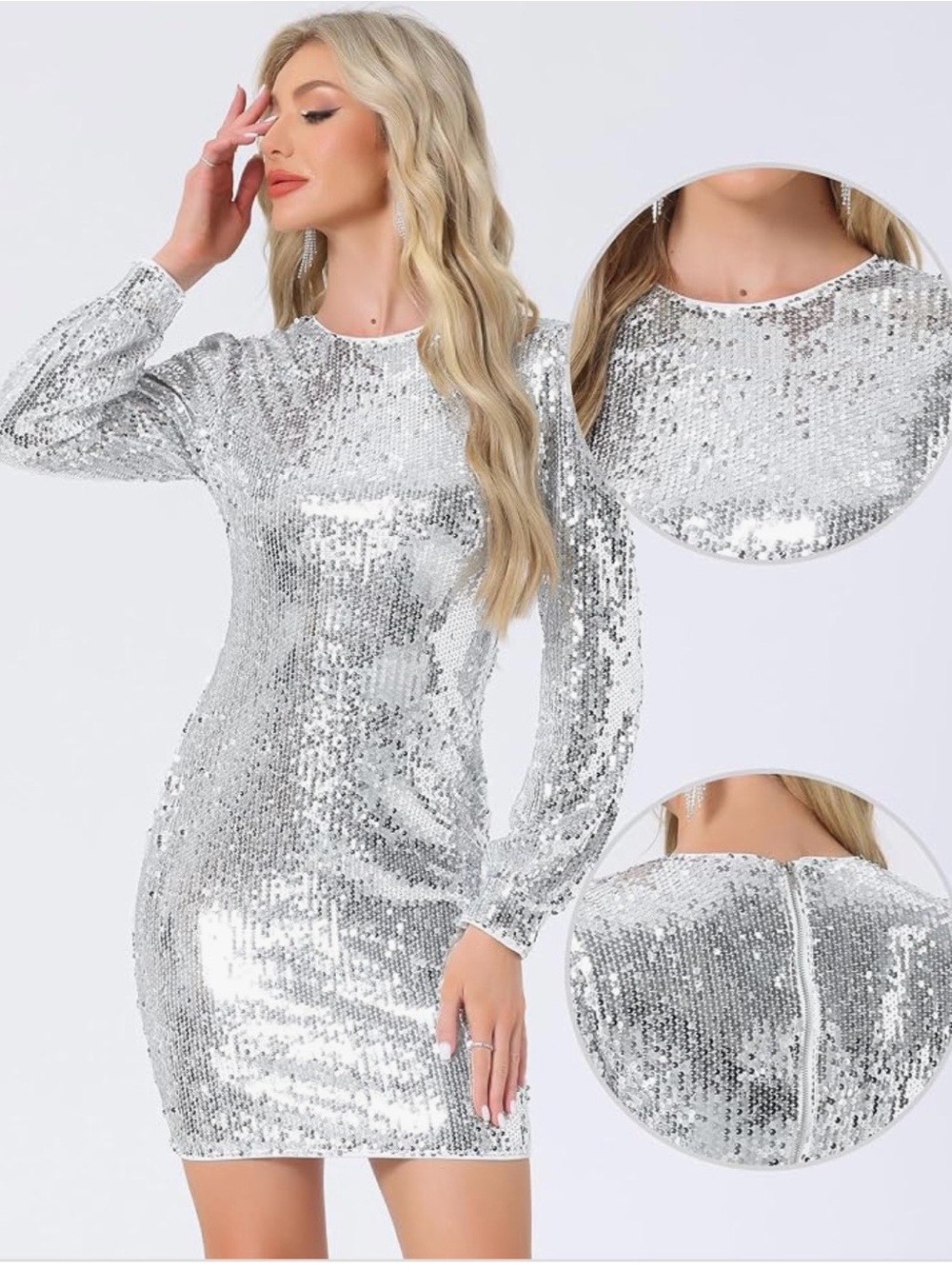 AllegraK Sequence Long Sleeve Mini Dress - Picture 2 of 7